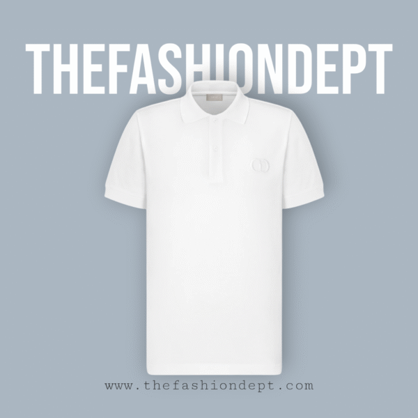 Classic White Polo with "CD" Embroidery