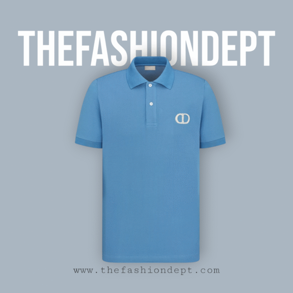 Classic Light Blue Polo with "CD" Embroidery