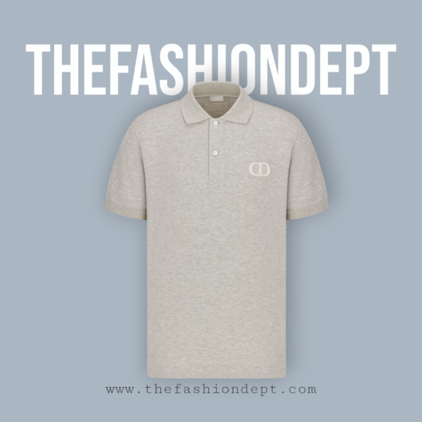 Classic Gray Polo with "CD" Embroidery