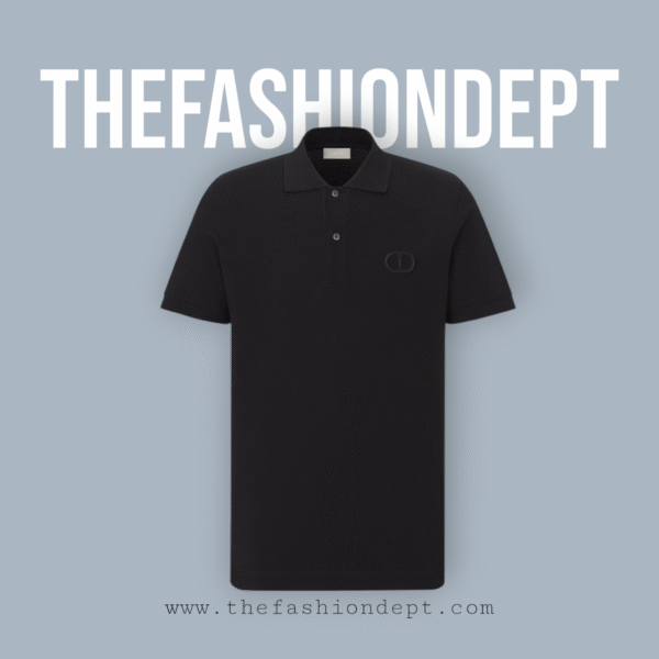 Classic Black Polo with "CD" Embroidery