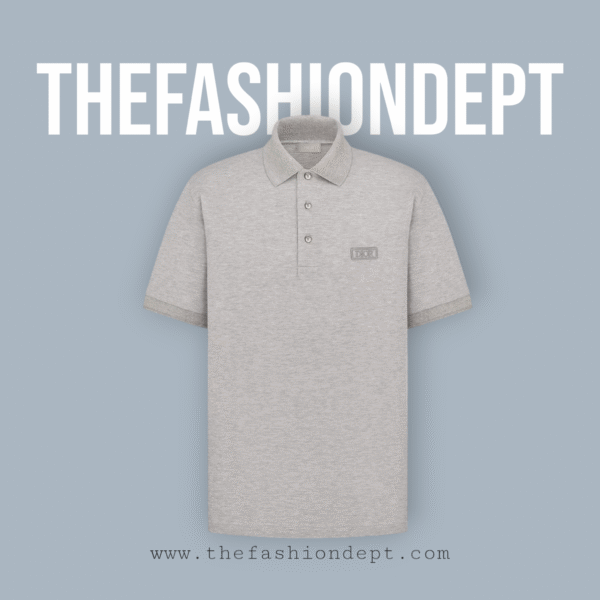 Classic Gray Polo with "DIOR" Embroidery