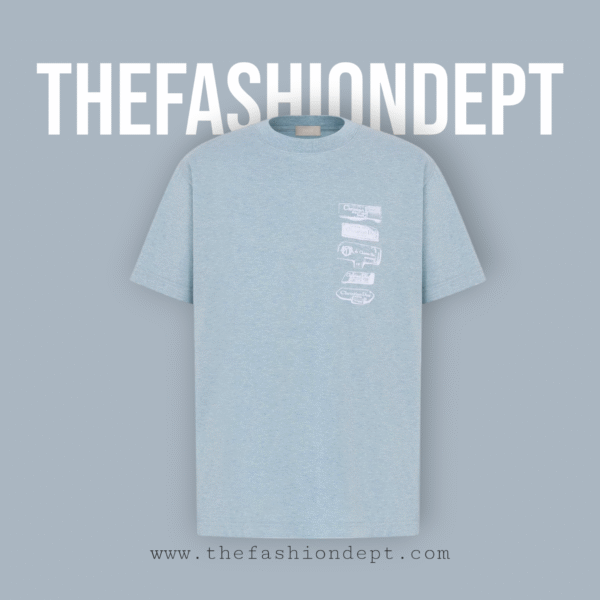 Relaxed-fit T-shirt with Dior Print SS25 Light Blue