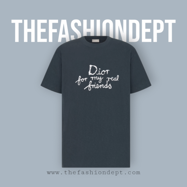 Relaxed-fit T-shirt with Dior "For my real friends" Print SS25 Blue