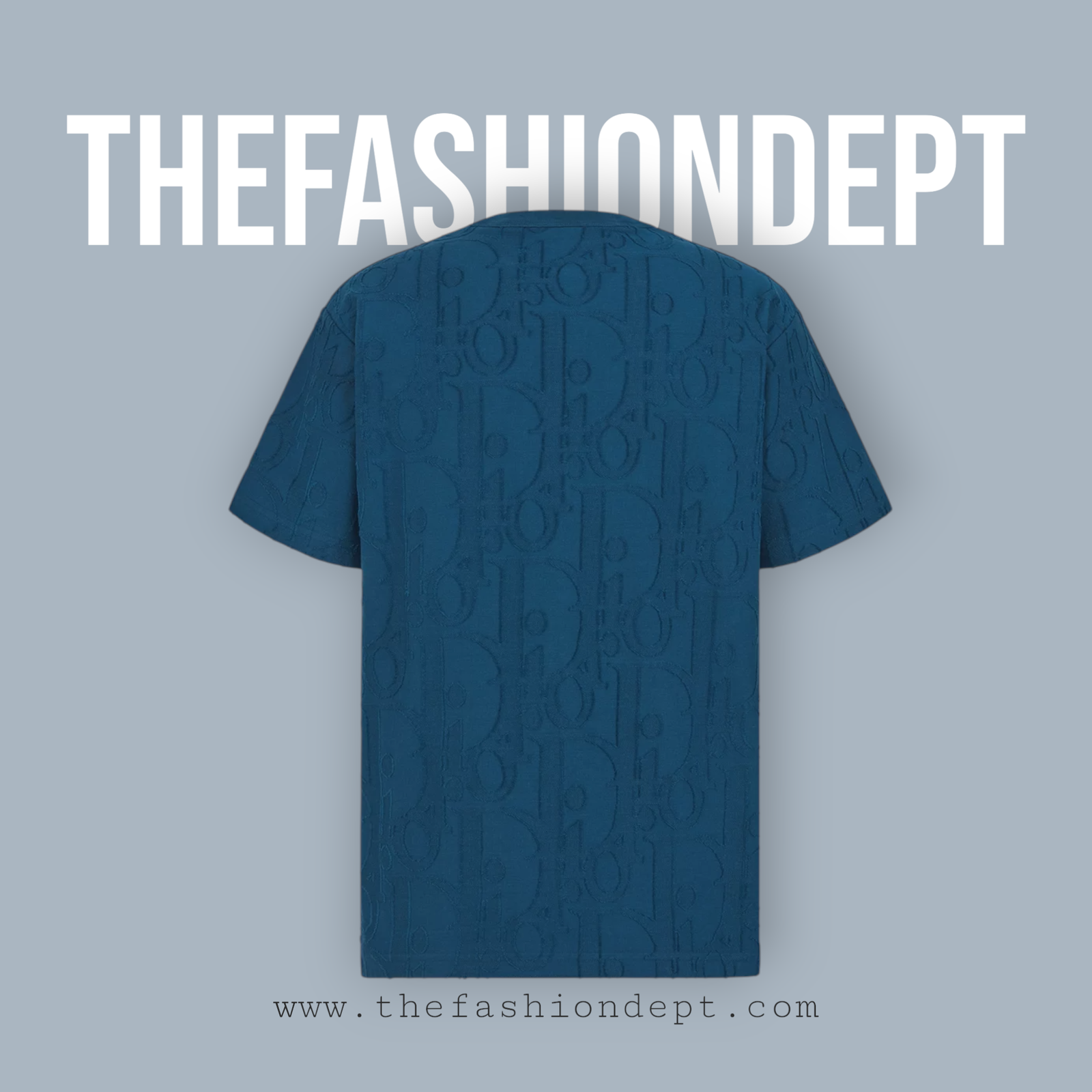 593J696U3012C530_E08-Photoroom Relaxed-fit T-shirt with Dior Oblique motive Dark Blue - Image 2