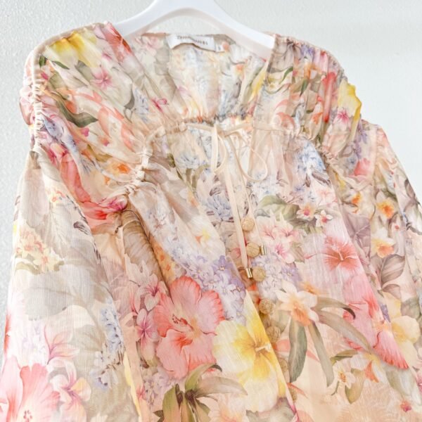 Illuminate drawn blouse ivory tropical - Image 2