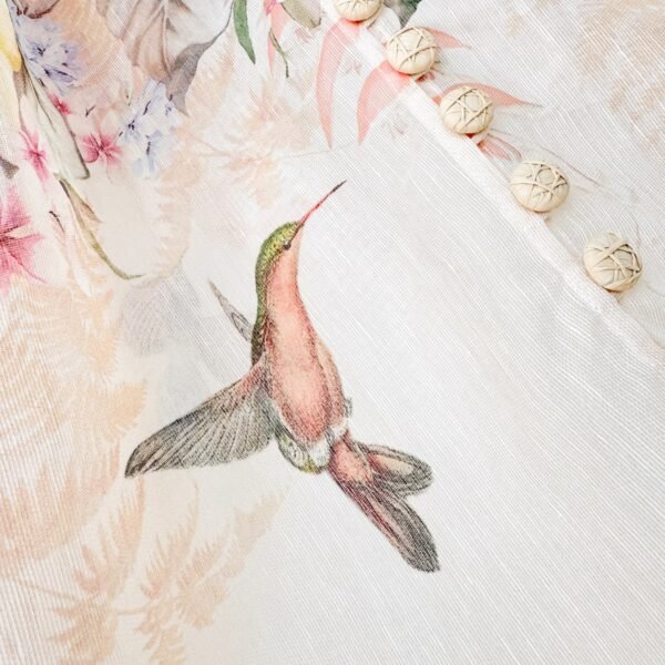 Illuminate drawn blouse ivory tropical - Image 4