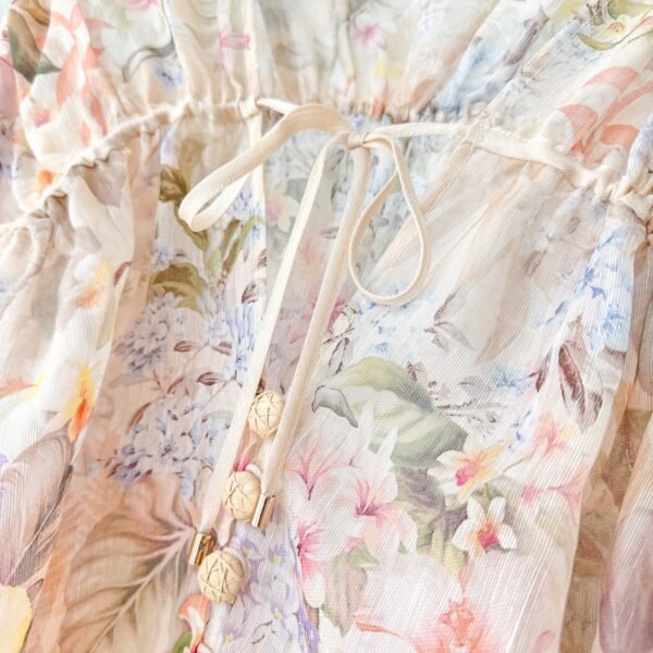 Illuminate drawn blouse ivory tropical - Image 5