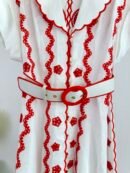 Lucky embroidered linen minidress red