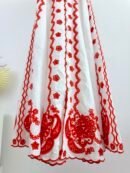Lucky embroidered linen minidress red