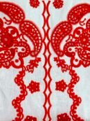 Lucky embroidered linen minidress red