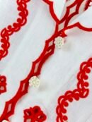 Lucky embroidered linen minidress red