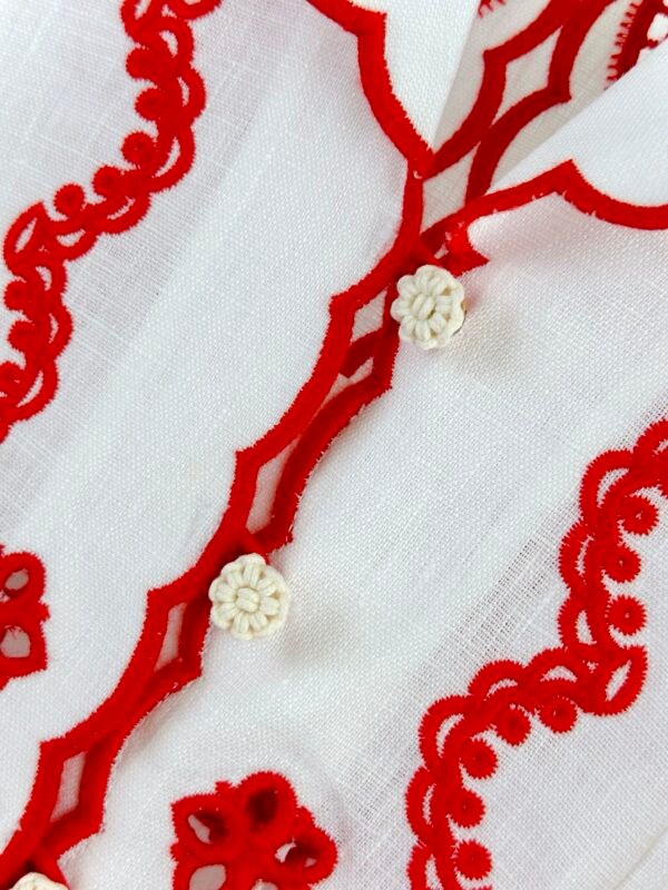 Lucky embroidered linen minidress red - Image 13