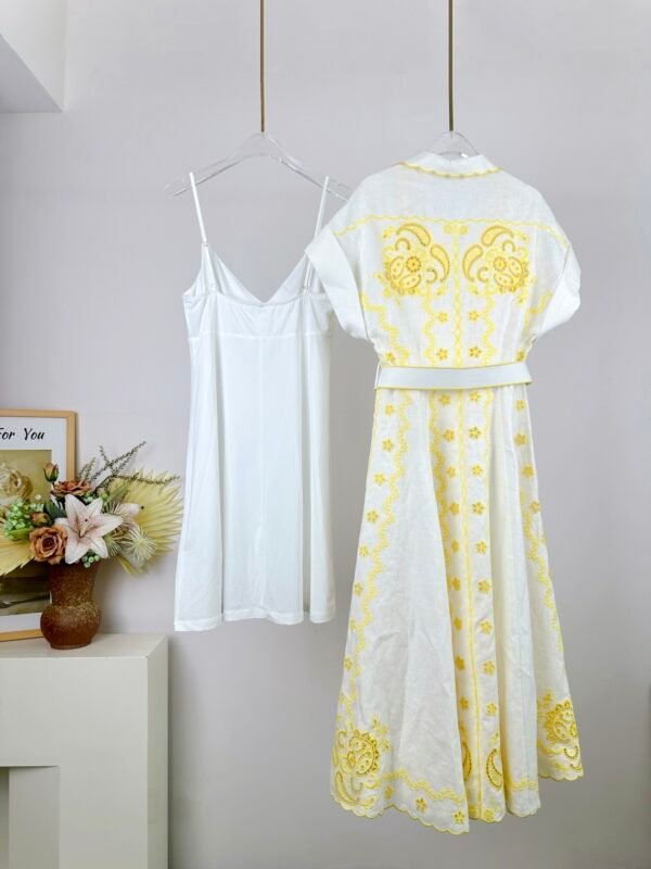 Lucky embroidered linen minidress red - Image 15