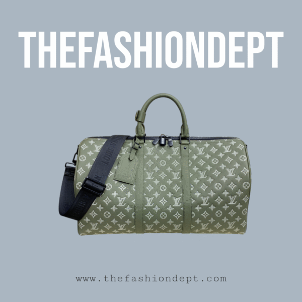 Keepall Bandoulière 50 Duffle Bag Green White Monogram