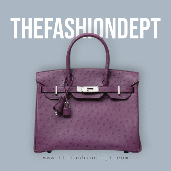 Birkin 30 purple ostrich