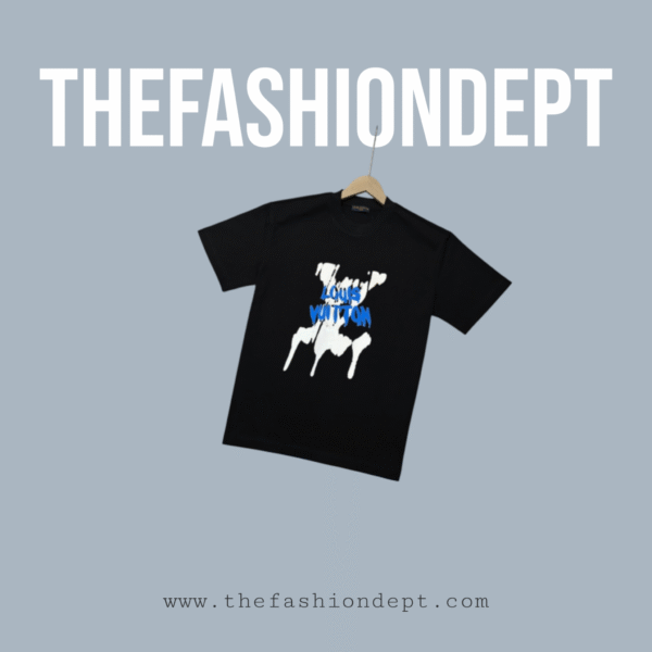 Relaxed fit T-Shirt "LV" drippy print Blue