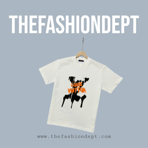 Relaxed fit T-Shirt "LV" drippy print White