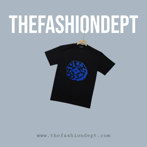 Relaxed fit T-Shirt "LV" Round Print Black