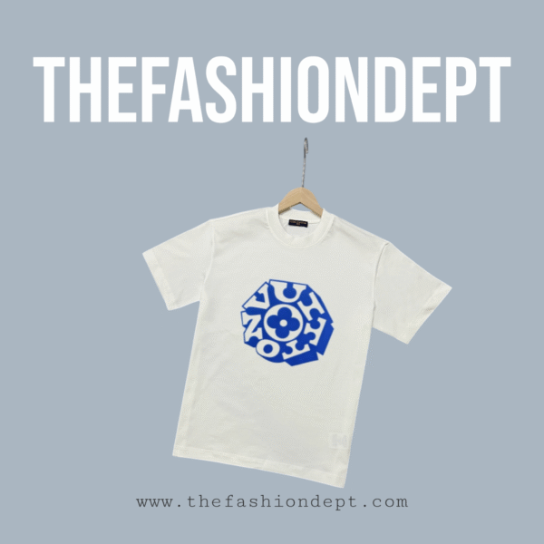 Relaxed fit T-Shirt "LV" Round Print White