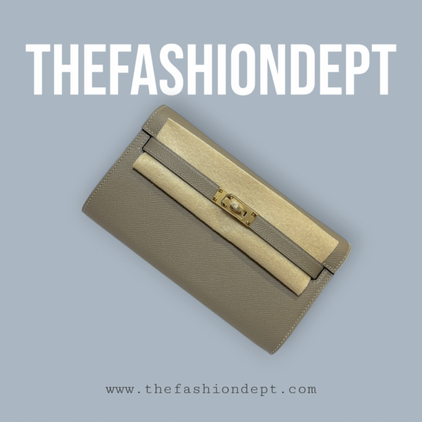 Kelly to go wallet cement, gold