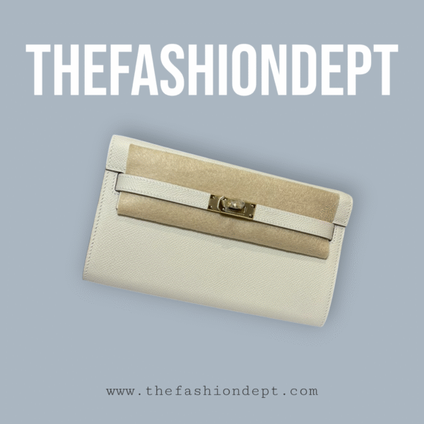 Kelly to go wallet white, gold