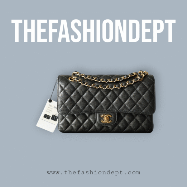 Flap bag medium caviar black, silver - Image 4