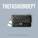 Flap bag medium caviar black, silver