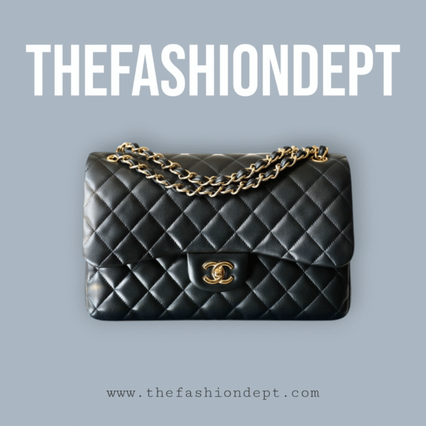Flap bag jumbo lambskin black, gold