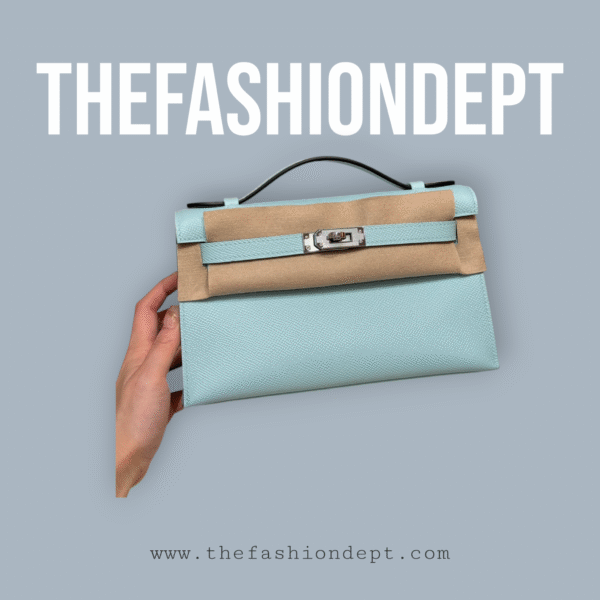 Kelly pochette epsom light blue
