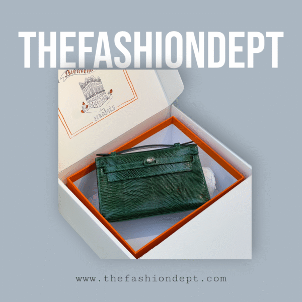 Kelly pochette lizard green