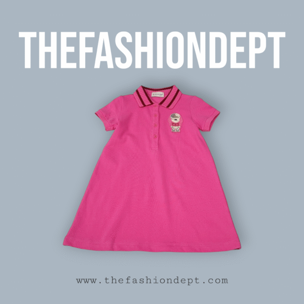 Pink embroided polo shirt