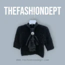 Black Silk Ascot Collar Top1