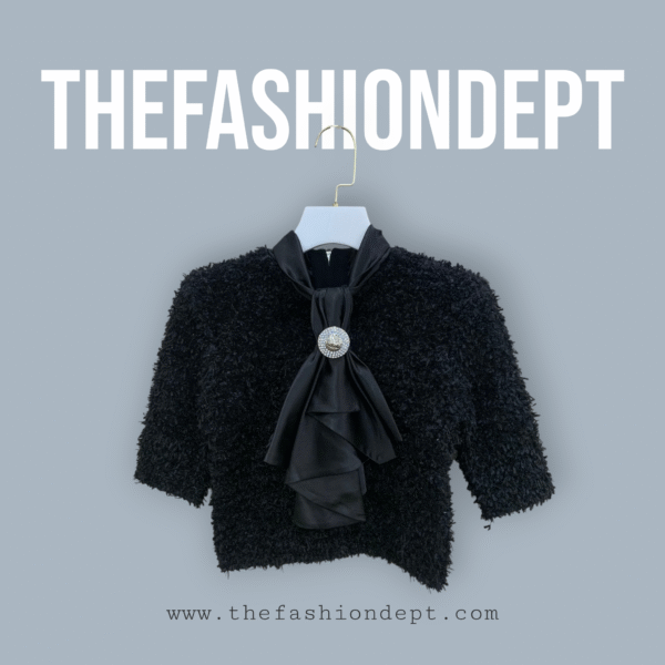 Black Silk Ascot Collar Top1 Black Silk Ascot Collar Top1