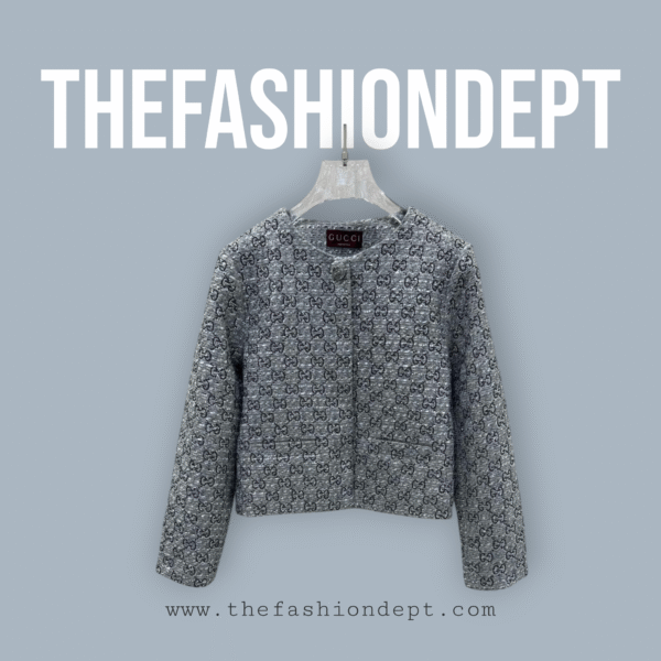 Crystal Embellished Metallic Tweed Jacket1