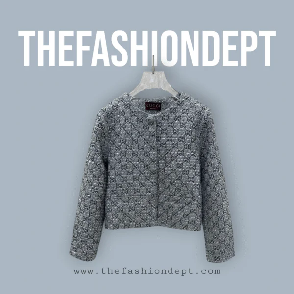 Crystal-embellished metallic tweed jacket1 Crystal Embellished Metallic Tweed Jacket1