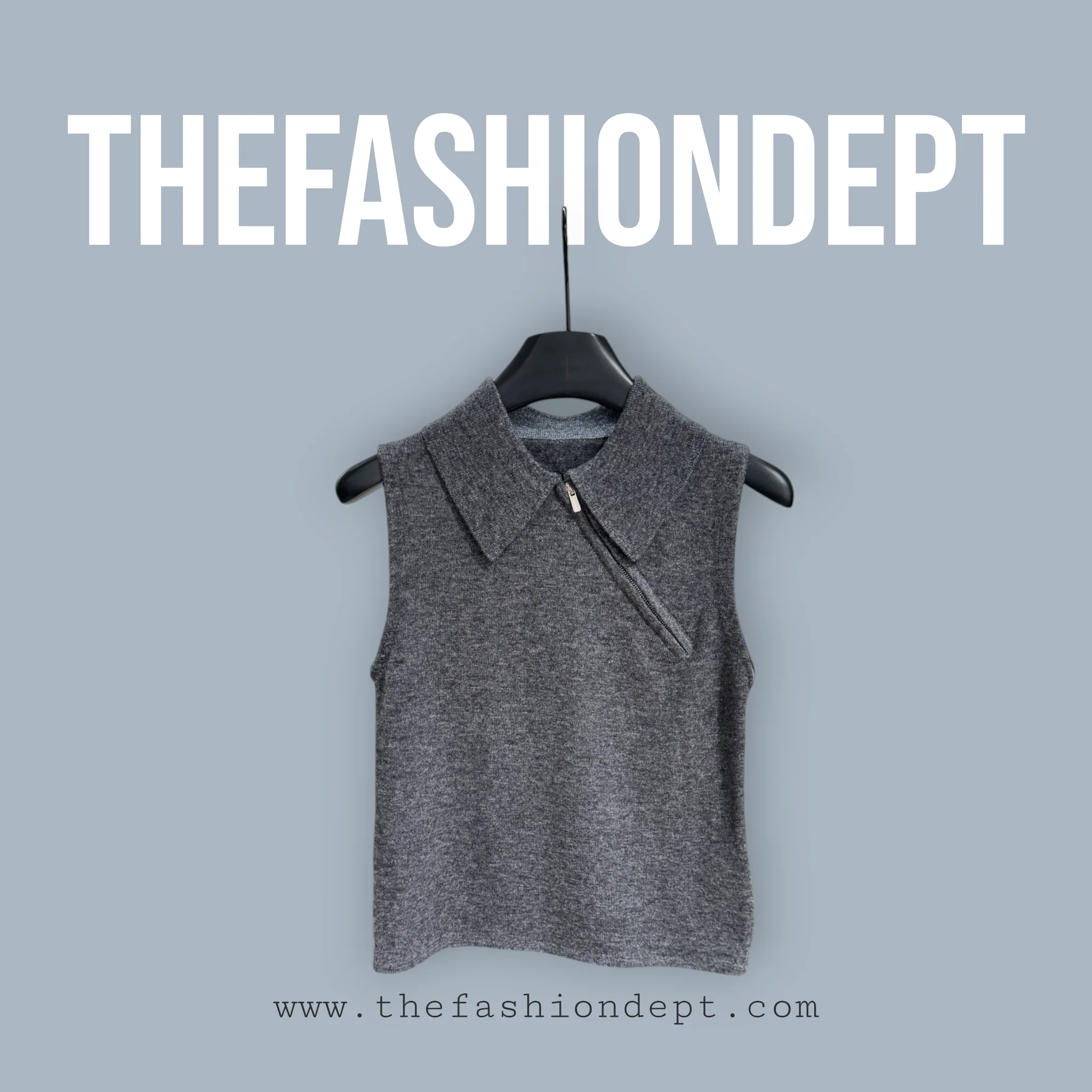 Sleeveless cashmere polo shirt1 Sleeveless Cashmere Polo Shirt1