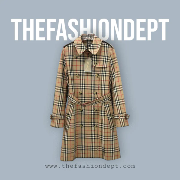 Vintage Check-print trench coat1 Vintage Check Print Trench Coat1
