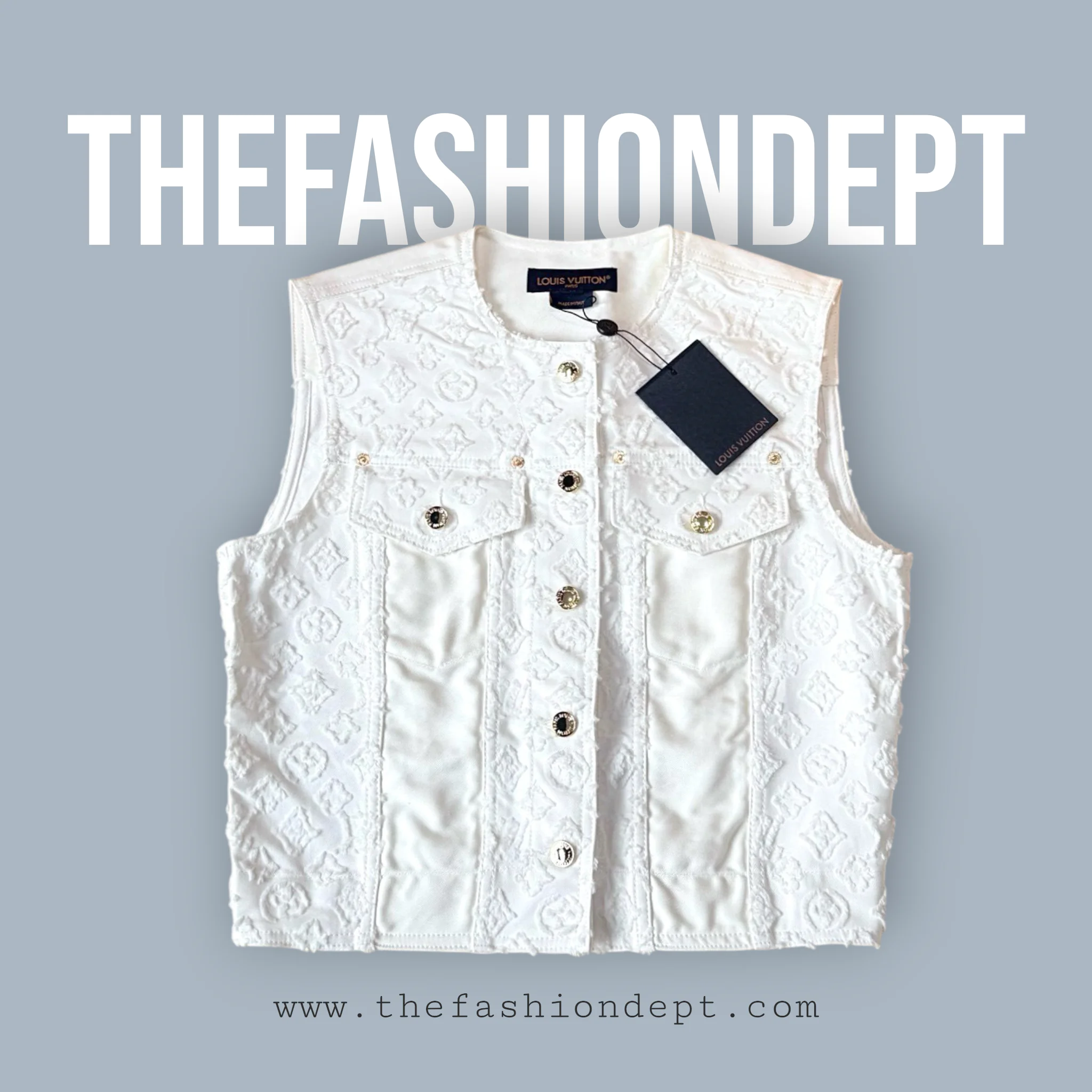 sleeveless-monogram-fil-coupe-denim1 Sleeveless Monogram Fil Coupe Denim1